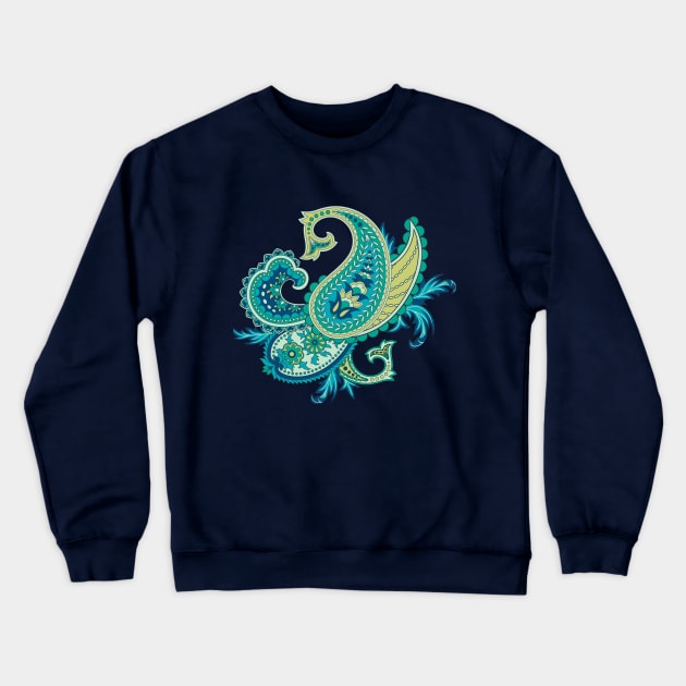 Paisley Pattern Crewneck Sweatshirt by Irina Skaska